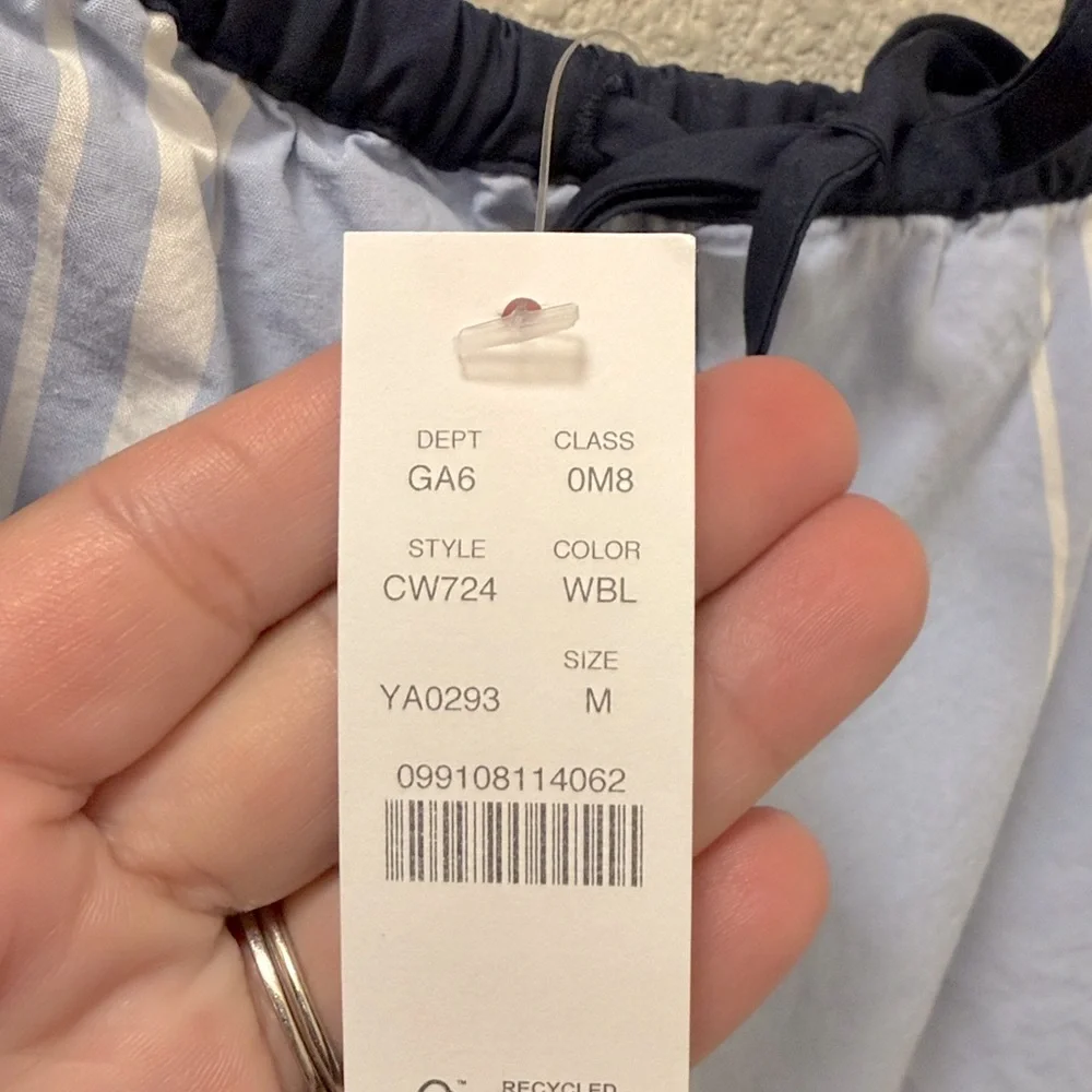 NWT J.Crew Cruise Drawstring Short in Striped Cotton Poplin